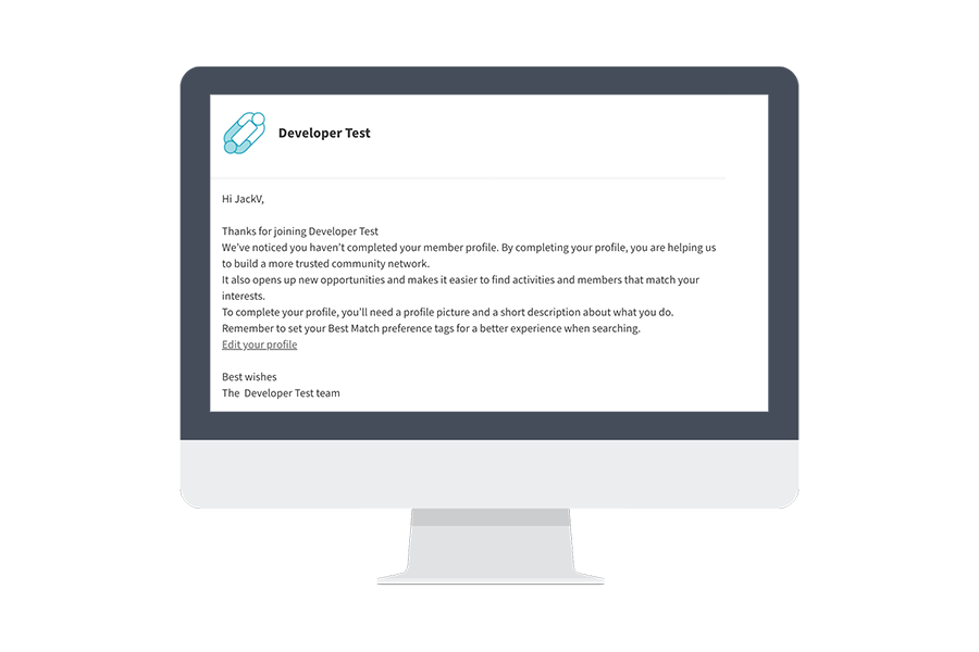 Profile reminder email